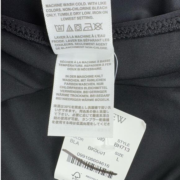 J Crew Factory Womens V-Neck Ruched One Piece Swimsuit Large Black - Picture 12 of 14